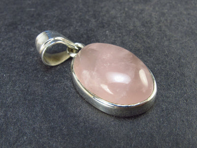 Symbol of Love and Beauty!! Natural Rose Quartz Pendant In 925 Silver From Brazil - 1.4" - 6.7 Grams