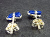 Cute Small Indigo Blue Genuine Lapis Lazuli Sterling Silver Studs Earrings - 0.6"