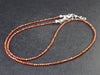 Lightweight Gem Sparkly Faceted Hessonite Garnet Tiny 2mm Round Beads Necklace - 17" - 5.6 Grams