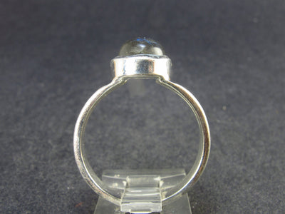 Labradorite Cabochon Silver Ring From Madagascar - 4.66 Grams - Size 9.75