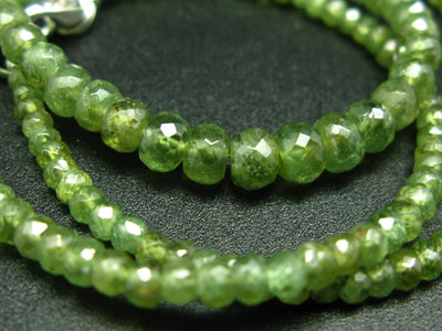 Gem Demantoid Green Garnet Necklace Beads - 18"