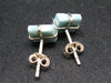 Natural Square Shape Larimar 925 Sterling Silver Stud Earrings from Dominican Republic