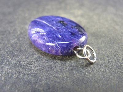 Rare High-Quality Charoite Pendant In SS From Russia - 1.2" - 5.4 Grams