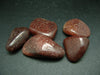 Lot of 5 natural Red Aventurine tumbled stones from Brazil
