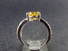 Stone of Success!! Natural Golden Yellow Citrine Sterling Silver Ring with CZ Size 7 - 4.80 Grams
