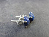 Cute Small Natural Raw Deep Blue Azurite Crystal Stud Earrings In Sterling Silver From Mexico