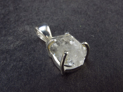 Fine Natural Herkimer Diamond Silver Pendant From New York - 0.8" - 2.32 Grams