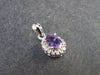 Genuine Rich Purple Faceted Amethyst Sterling Silver Pendant From Brazil - 0.8" - 1.86 Grams