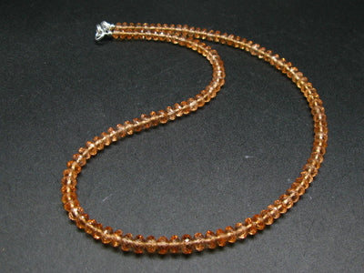 Gem Hessonite Orange Garnet Necklace Beads From Canada - 17"