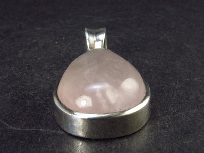 Symbol of Love and Beauty!! Natural Rose Quartz Pendant In 925 Silver From Brazil - 1.3" - 7.7 Grams