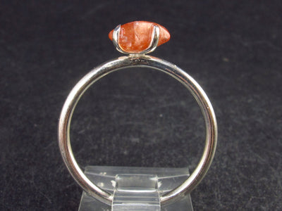 Raw Sunstone 925 Silver Ring From Tanzania - 1.79 Grams - Size 8.25