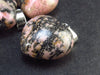 Lot of 3 Natural Rhodonite Puffed Heart Pendants from Canada