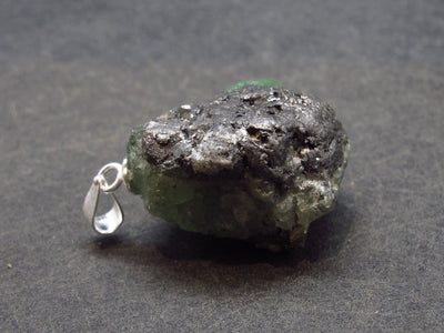 Tsavorite Gem Green Garnet Sterling Silver Pendant From Tanzania - 1.1" - 6.9 Grams