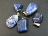 Lot of 5 Natural Sodalite Tumbled Pendants from Canada