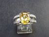 Stone of Success!! Natural Golden Yellow Citrine Sterling Silver Ring with CZ Size 7 - 4.80 Grams