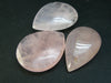 Symbol of Love and Beauty!! Lot of Three Large Delicate Pink Rose Quartz Cabochon from Madagascar