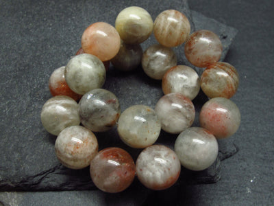 Sunstone Genuine Bracelet ~ 7 Inches ~ 10mm Round Beads