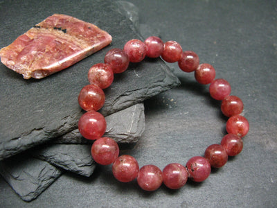 Rhodochrosite Genuine Bracelet ~ 7 Inches ~ 11mm Round Beads