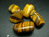 Lot of 5 Large Natural Tumbled Tiger Eye Stones from Brazil