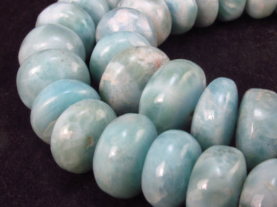 Larimar Necklace Beads From Dominican Republic - 18.5" - 75 Grams