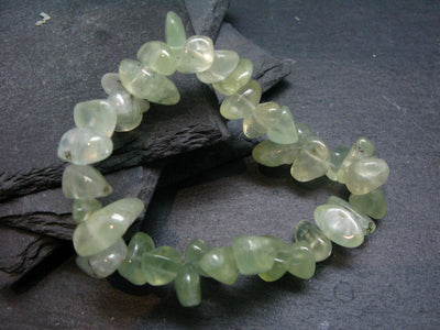 Prehnite & Epidote Genuine Bracelet ~ 7 Inches ~ 12mm Tumbled Beads