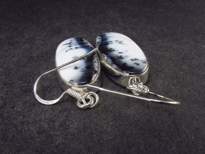 Merlinite Moss Agate Earrings In Sterling Silver 925 From Brazil - 8.7 Grams