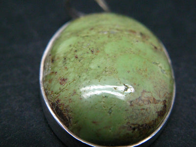 Gaspeite Silver Pendant From Australia - 1.5" - 7.4 Grams