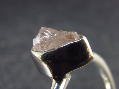 Pink Beryl!! Natural Raw Morganite Silver Ring From Brazil - Size 10 - 2.17 Grams