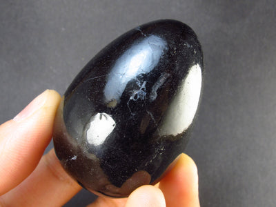 Black Tourmaline Schorl 2.1" Egg From Brazil - 99.5 Grams