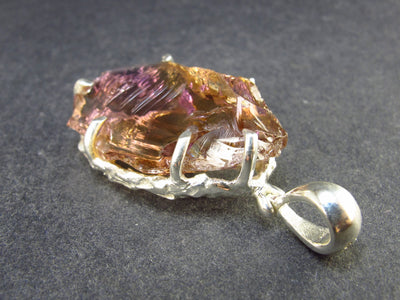 Stunning Natural Gem Ametrine Crystal Silver Pendant From Bolivia - 1.8" - 16.1 Grams