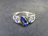 Natural Faceted Blue Tanzanite (Zoisite) Crystal Sterling Silver Ring From Tanzania - 2.26 Grams - Size 6.25