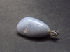 Blue-Grey Angelite Gemstone (anhydrite) Silver Pendant from Peru - 1.2"