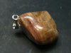 Rare Tumbled Brownish Pink Bustamite Silver Pendant with Attractive Pattern From South Africa - 1.2" - 11.1 Grams