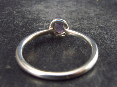 Natural Raw Gemmy Amethyst Crystal Sterling Silver Ring from Brazil - Size 5.5