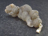 Truffle Chalcedony!! Spheroidal Chalcedony Nodules Crystal Silver Pendant From Morocco - 2.0" - 11.7 Grams