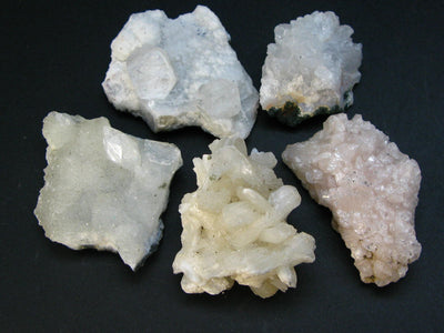 Lot of Five Mix Apophylite Stilbite Quartz Crystals From India
