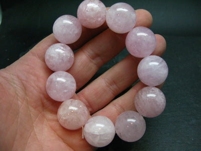 Morganite Genuine Bracelet ~ 7 Inches ~ 20mm Round Beads