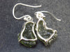 Raw Moldavite Tektite Silver Earrings from Czech Republic - 2.9cm - 2.63 Grams