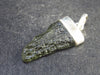 Raw Moldavite Tektite Silver Pendant from Czech Republic - 1.4" - 3 Grams
