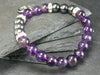 Hematite & Amethyst Genuine Bracelet ~ 7 Inches ~ 8mm Round Beads