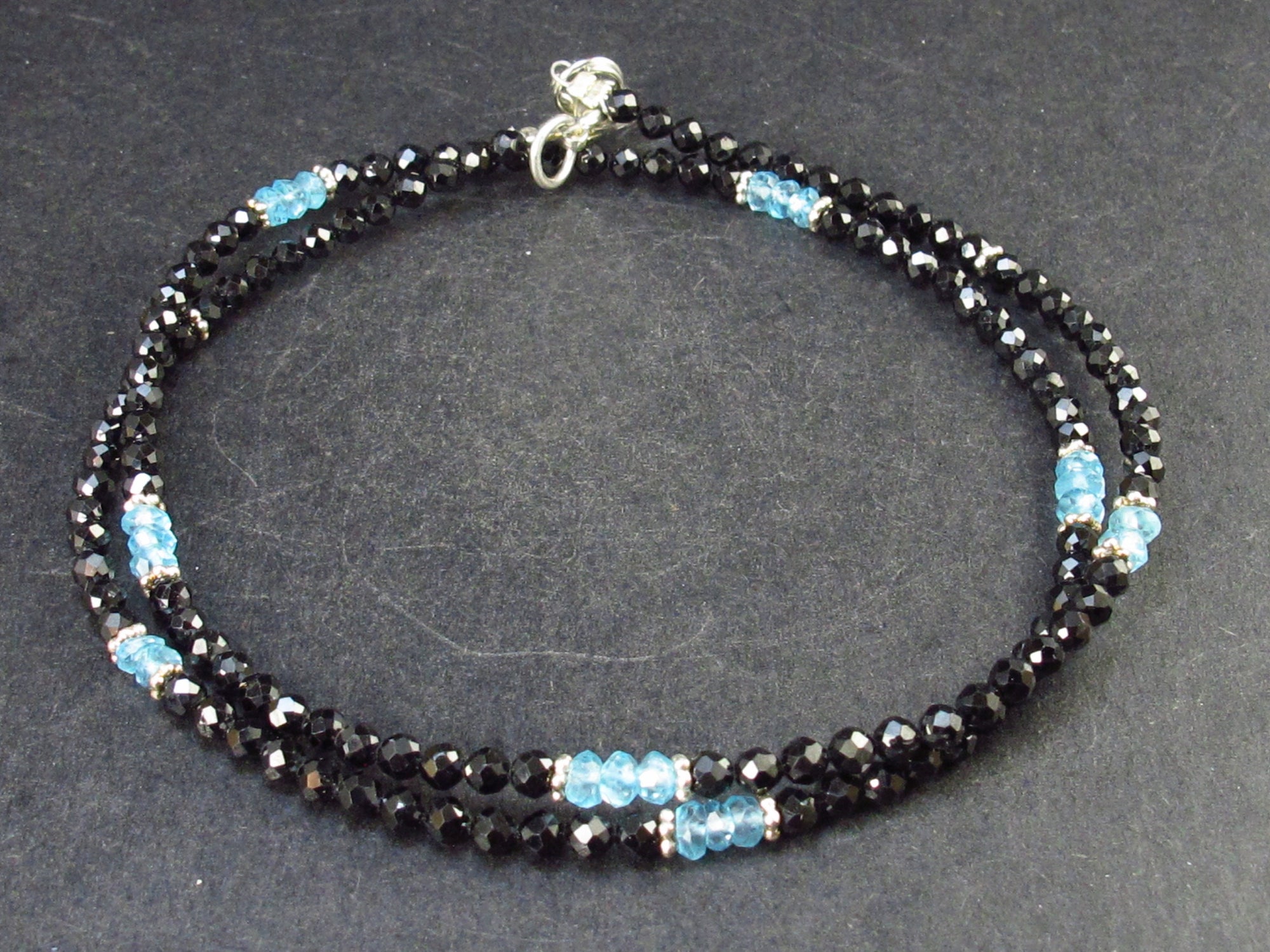 Handmade Lightweight Gem Sparkly Faceted Aquamarine and Black Spinel S -  TheGlobalStone