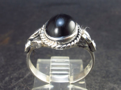 Black Onyx Sterling Silver Ring - Size 7.5 - 3.0 Grams