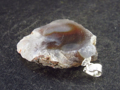 Fire Agate Silver Pendant From Mexico - 1.2" - 6.1 Grams