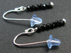 Simplicity at its Best! Rare Sparkly Faceted Black Tourmaline Tiny Beads Silver Dangle Shepherd Hook Earrings