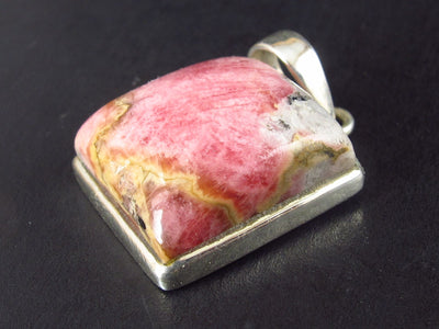 Rare Pink Tugtupite Sterling Silver Pendant From Greenland - 1.3"