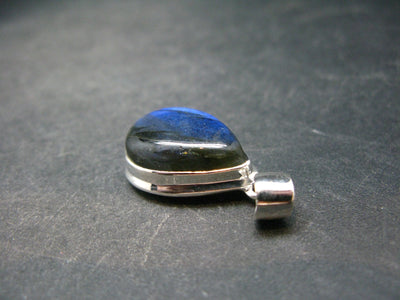 Faceted Labradorite Pendant In 925 Sterling Silver From Madagascar - 1.3'' - 6.7 Grams