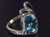 Natural Handcrafted Faceted Sky Blue Topaz Crystal 925 Silver Ring - Size 9.75