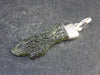 Raw Moldavite Tektite Silver Pendant from Czech Republic - 1.7" - 2.3 Grams