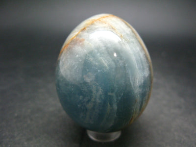 Lemurian Aquatine Blue Calcite Egg From Argentina - 1.9"