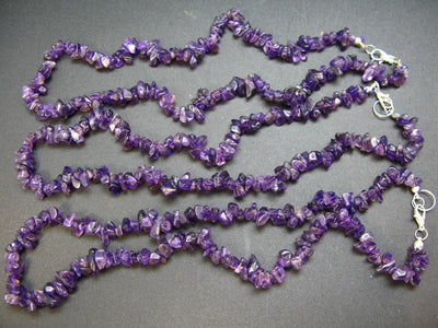 Orchid St. Valentine Gem!! Set of Three Natural Amethyst Free Form Bead Necklace from Brazil - 17.5'' Each